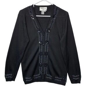 Regency Collection for Joyce Sequin Beaded Party Sweater Womens Small VTG 80s
